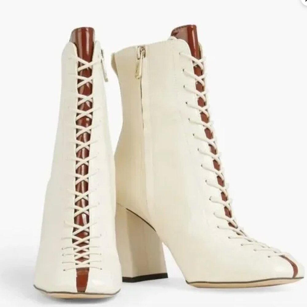 Carney Lace-up Faux Leather Ankle Boots